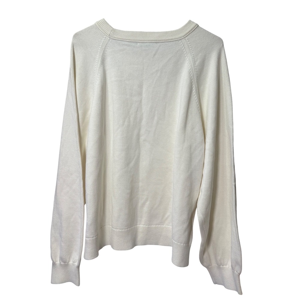 J. Crew Women's Crewneck Pullover sweater Ivory Sz XL Cotton/Cashmere Blend NWOT - Picture 4 of 5